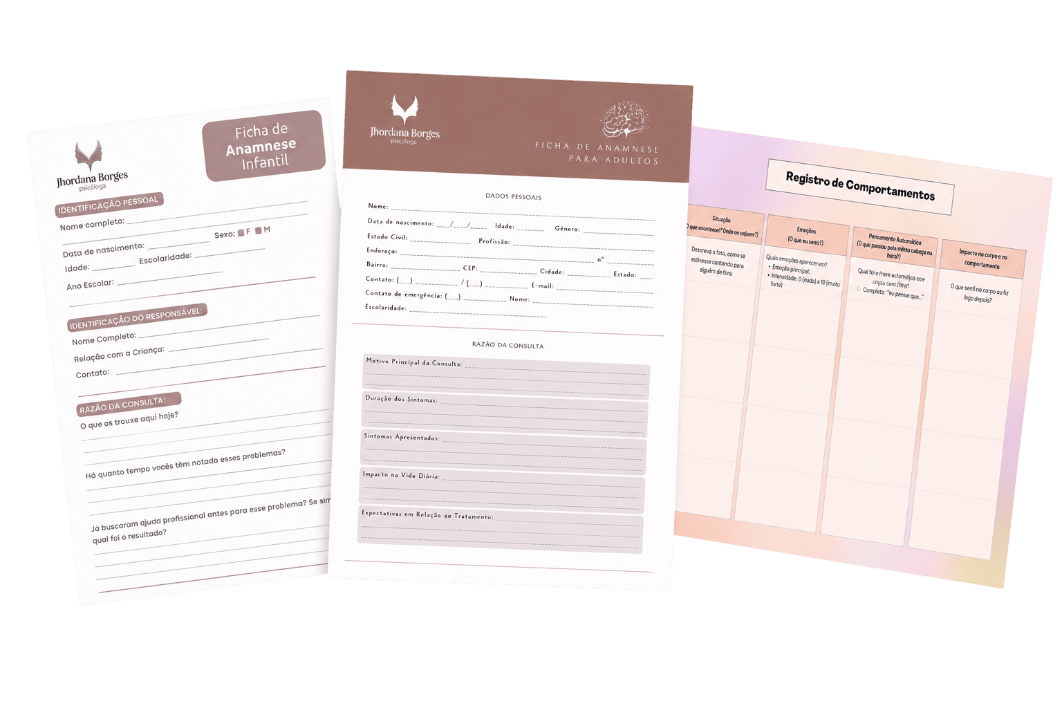 Mockup de Avaliação e Registro do Paciente